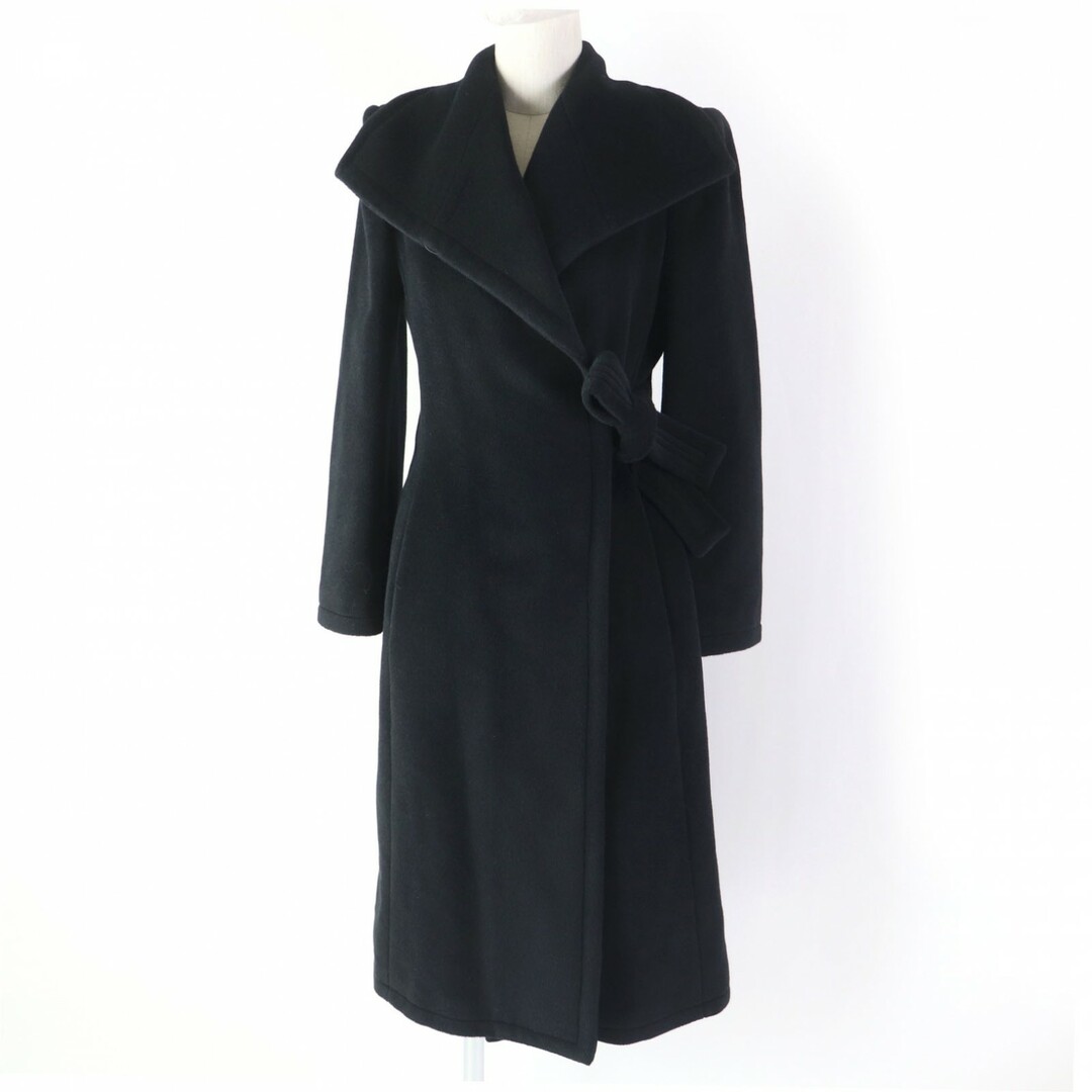 ARMANI COLLEZIONI - 未使用品☆ARMANI COLLEZIONI アルマーニコレッツォーニ アンゴララビット カシミヤ混 ラップコート ブラック 38 正規品 レディース