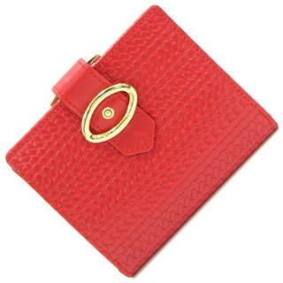 クリスチャンディオール(Christian Dior)の ディオール 二つ折りガマ口財布 レッド レザー 中古 赤(財布)