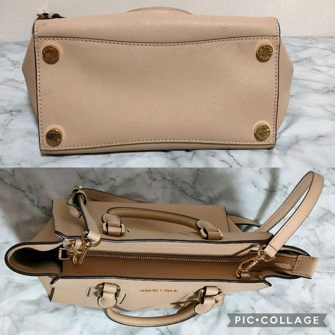 Michael Kors(マイケルコース)のマイケルコース　MK 2way ショルダーバッグ　レザー　ハンドバック　ベージュ レディースのバッグ(ハンドバッグ)の商品写真