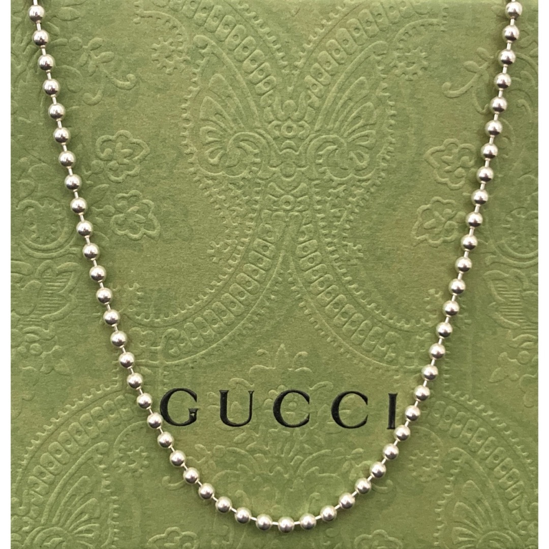 Gucci(グッチ)のグッチ ボールチェーンネックレス シルバー925 ドッグタグチェーン(A/62 レディースのアクセサリー(ネックレス)の商品写真