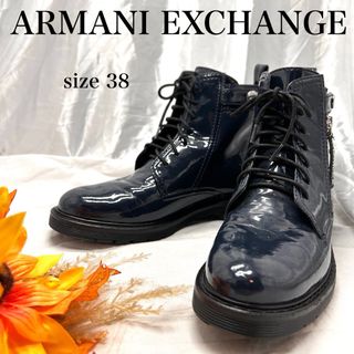 アルマーニエクスチェンジ(ARMANI EXCHANGE)の【高級】アルマーニエクスチェンジ　エナメルサイドジップ　レースアップブーツ(ブーツ)