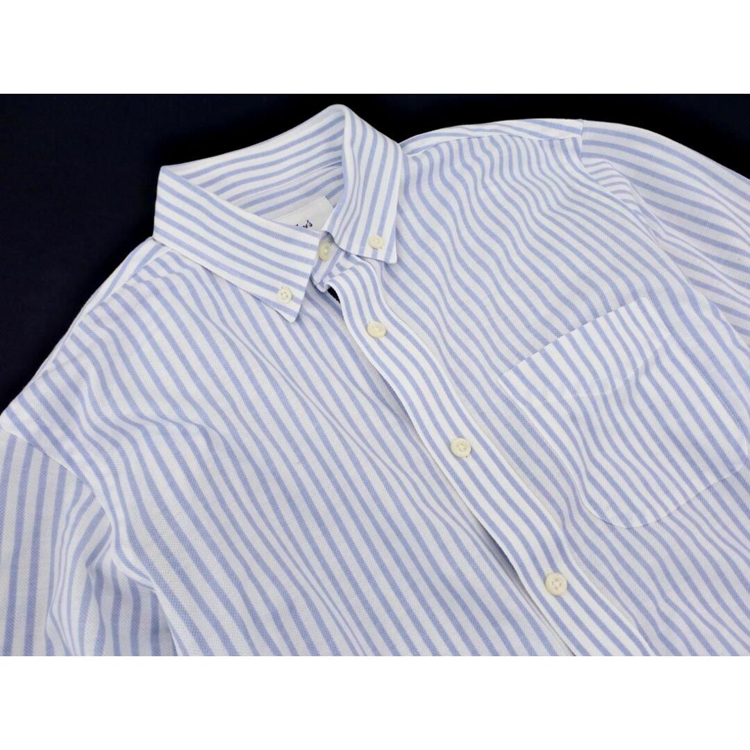 NOLLEY'S(ノーリーズ)のNOLLEY'S ノーリーズ ストライプ 半袖 シャツ sizeM/白ｘ青 ■◆ メンズ メンズのトップス(シャツ)の商品写真