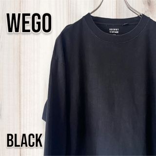 WEGO  ロングスリーブTシャツ 長袖Tシャツ ブラック Tシャツ カットソー