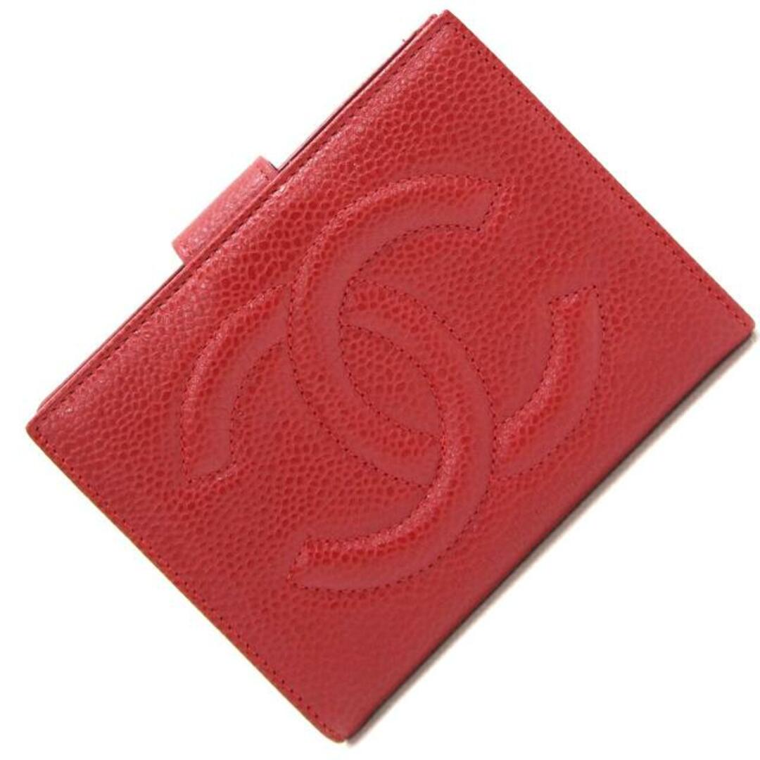 CHANEL(シャネル)の シャネル 二つ折りガマ口財布 A01428 レッド 中古 レディースのファッション小物(財布)の商品写真