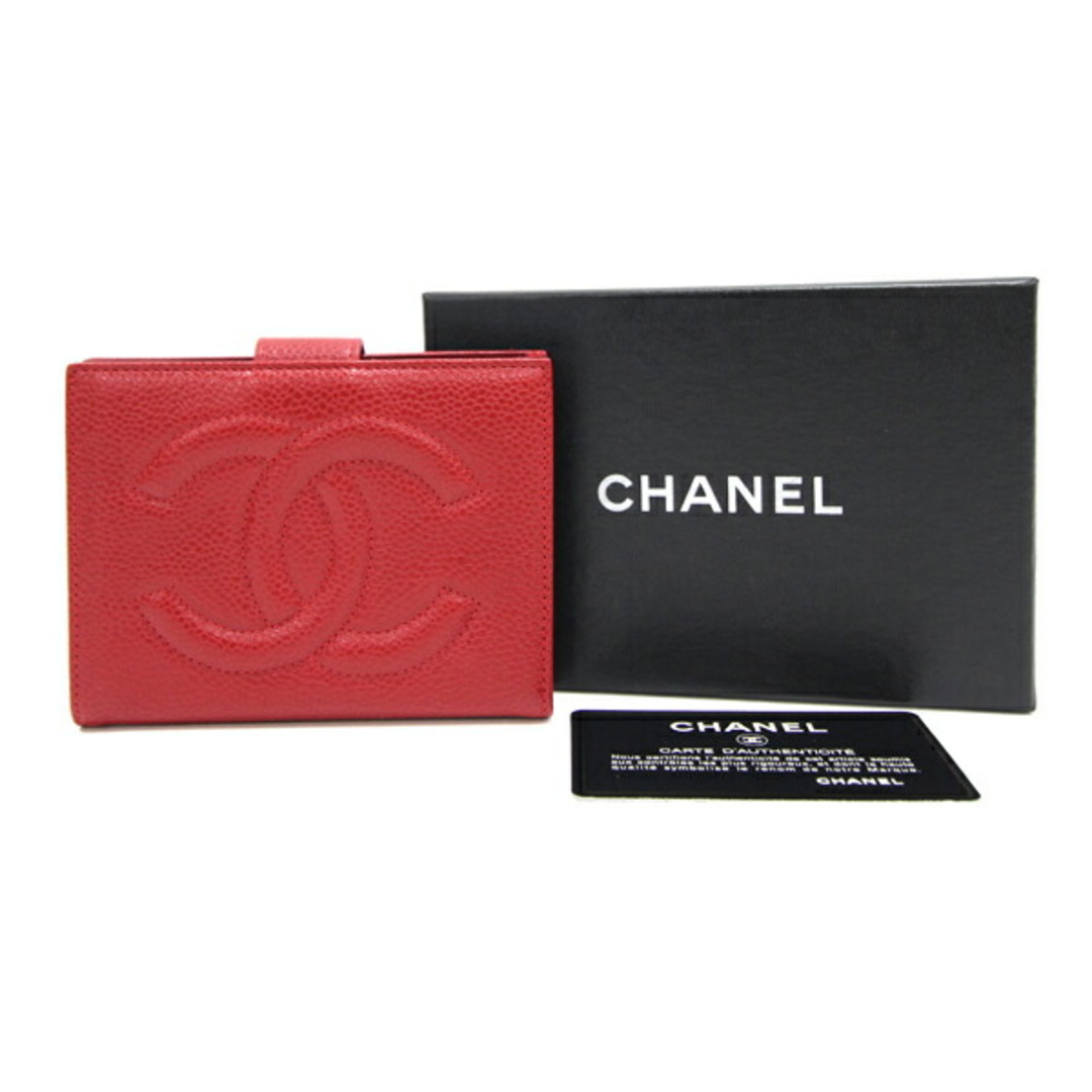 CHANEL(シャネル)の シャネル 二つ折りガマ口財布 A01428 レッド 中古 レディースのファッション小物(財布)の商品写真
