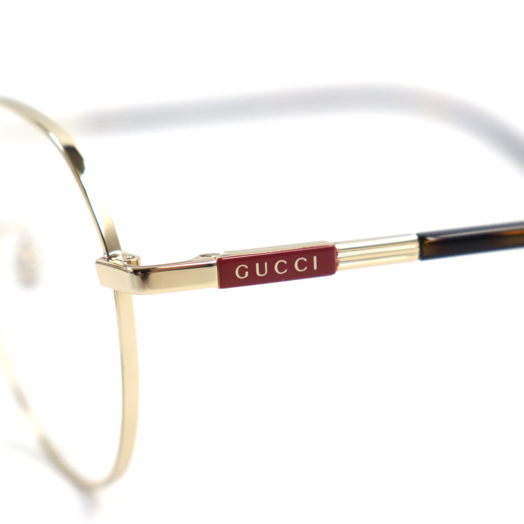 Gucci(グッチ)の未使用品○GUCCI グッチ GG1349O 004 インターロッキングG ロゴ入り オーバル デモレンズ GP(メッキ) メガネ ゴールド マーブル柄 53□20-145 ケース付き 日本製 メンズのファッション小物(サングラス/メガネ)の商品写真