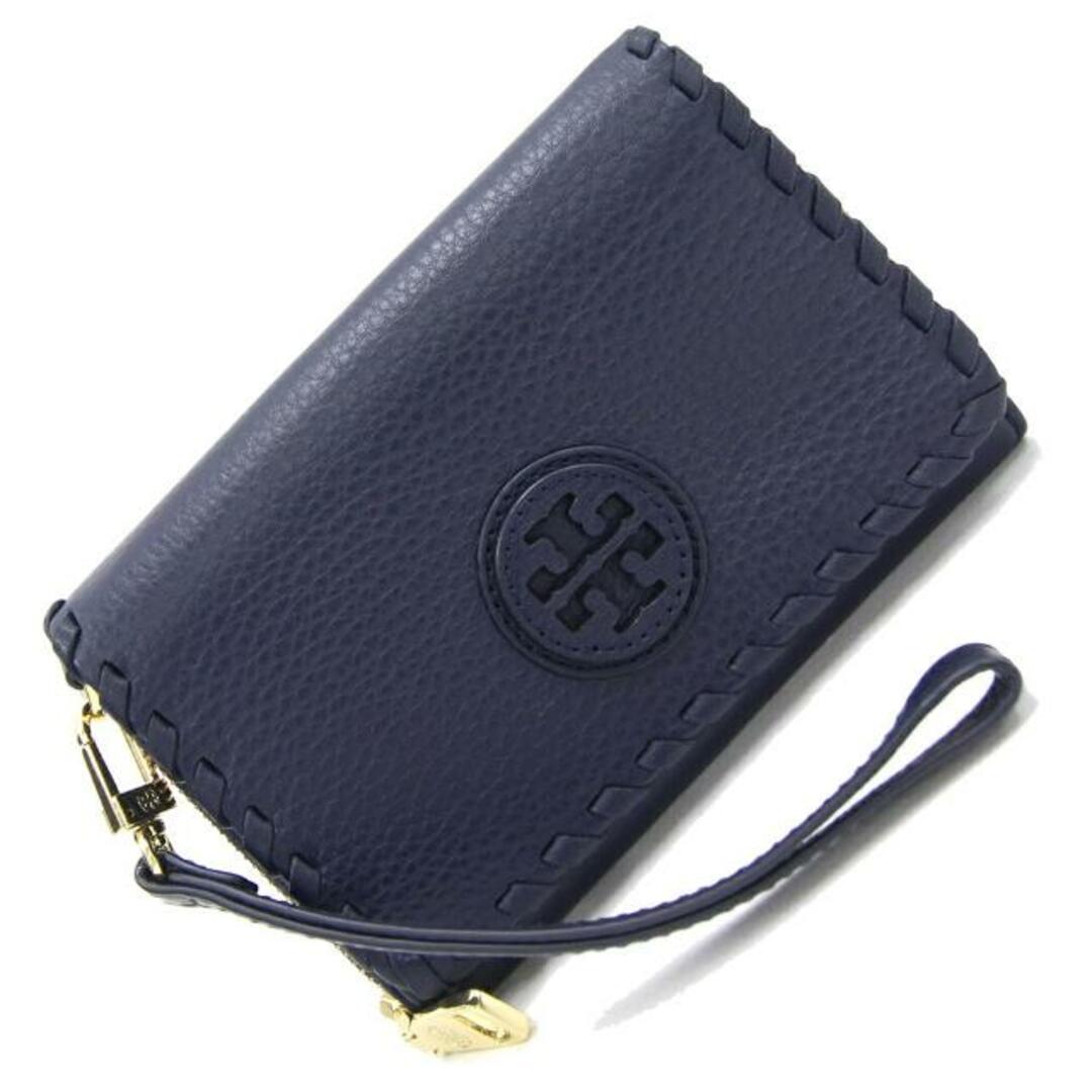 Tory Burch(トリーバーチ)の トリーバーチ 二つ折り財布 ネイビー ゴールド金具 中古 レディースのバッグ(クラッチバッグ)の商品写真