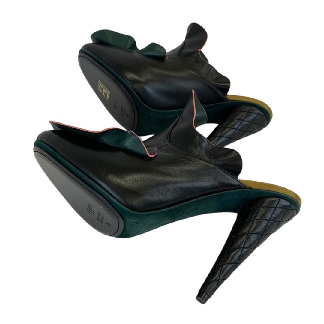 FENDI(フェンディ)の未使用 フェンディ FENDI サンダル ミュール パンプス 靴 シューズ フリル レザー ブラック レディースの靴/シューズ(ミュール)の商品写真