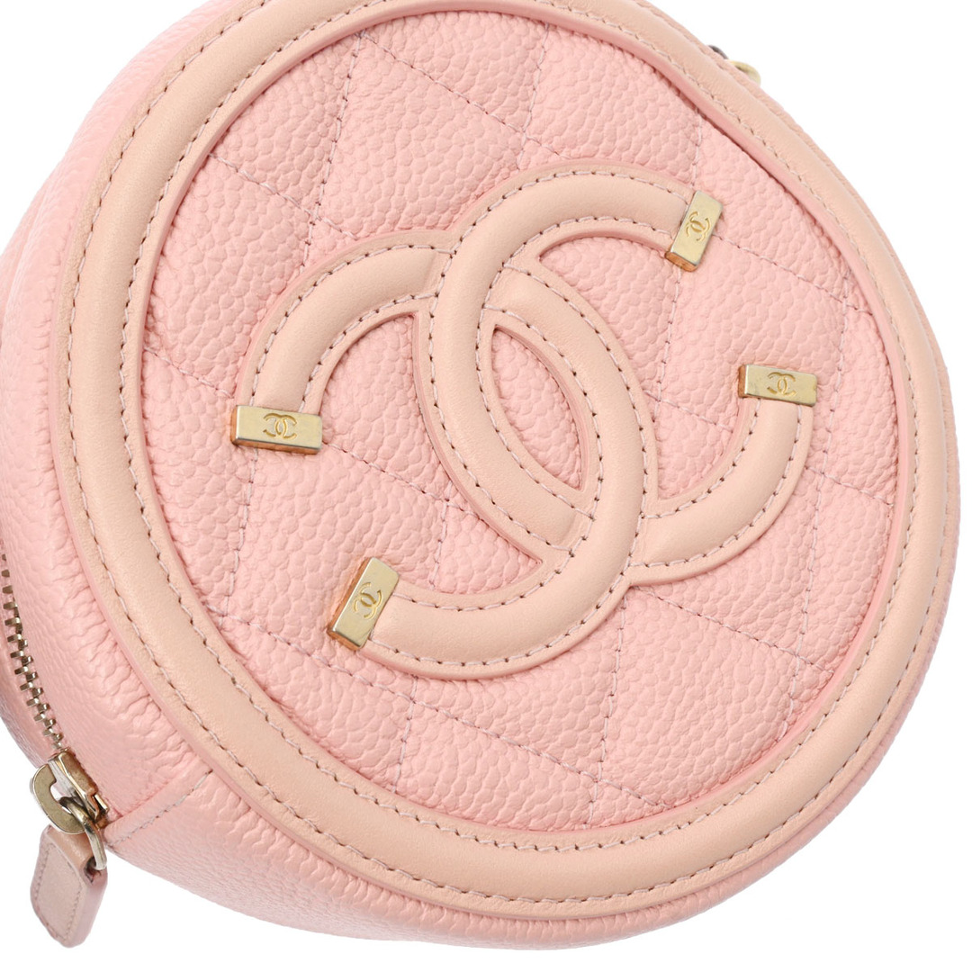 CHANEL(シャネル)の中古 シャネル CHANEL AP0365 28番台 レディース ショルダーバッグ マトラッセ ピンク /ゴールド金具 キャビアスキン レディースのバッグ(ショルダーバッグ)の商品写真