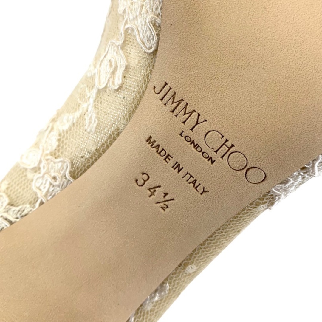 JIMMY CHOO(ジミーチュウ)の未使用 ジミーチュウ JIMMY CHOO パンプス ウェデイングシューズ パーティーシューズ フォーマルシューズ 靴 レース ホワイト レディースの靴/シューズ(ハイヒール/パンプス)の商品写真