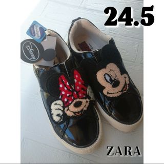 ZARA＊ミッキー&ミニー💜‪スニーカー💜‪サイズ:24.5cm■タグ付