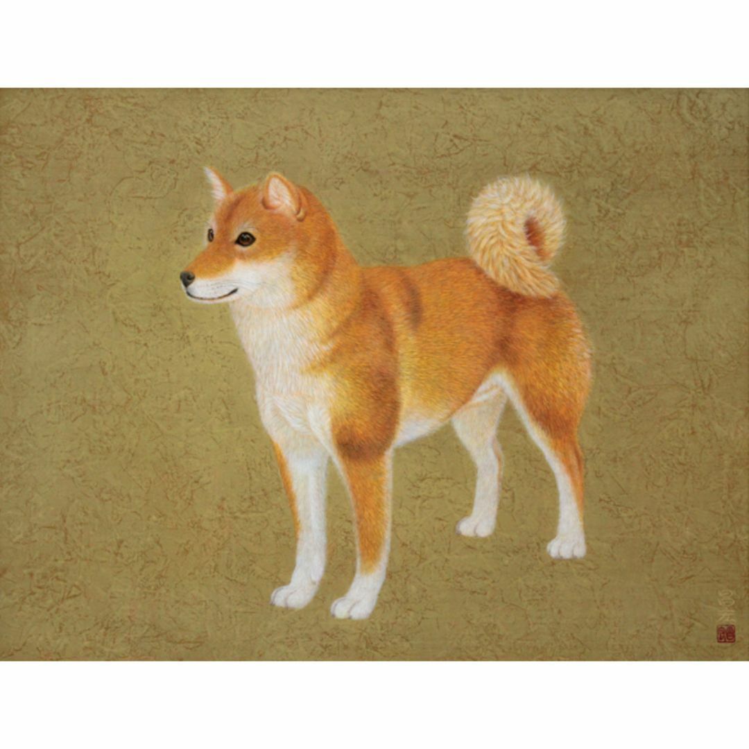 田口昌宏『柴犬』日本画【真作保証】 絵画 エンタメ/ホビーの美術品/アンティーク(絵画/タペストリー)の商品写真