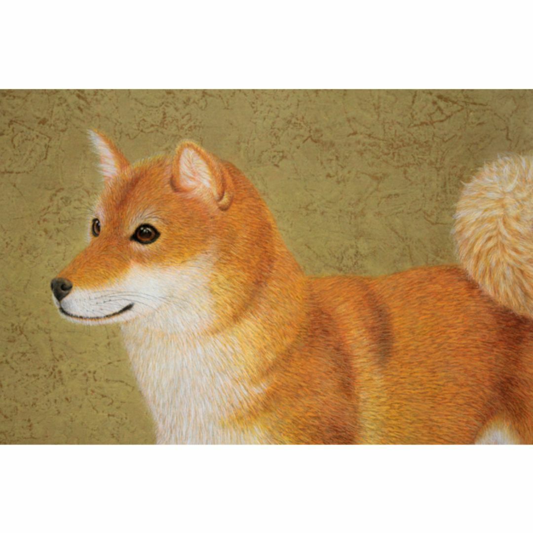 田口昌宏『柴犬』日本画【真作保証】 絵画 エンタメ/ホビーの美術品/アンティーク(絵画/タペストリー)の商品写真