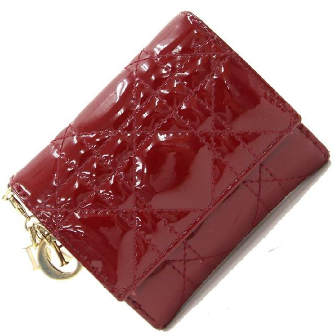 Christian Dior(クリスチャンディオール)の ディオール 三つ折り財布 レディディオール ワインレッド レディースのファッション小物(財布)の商品写真