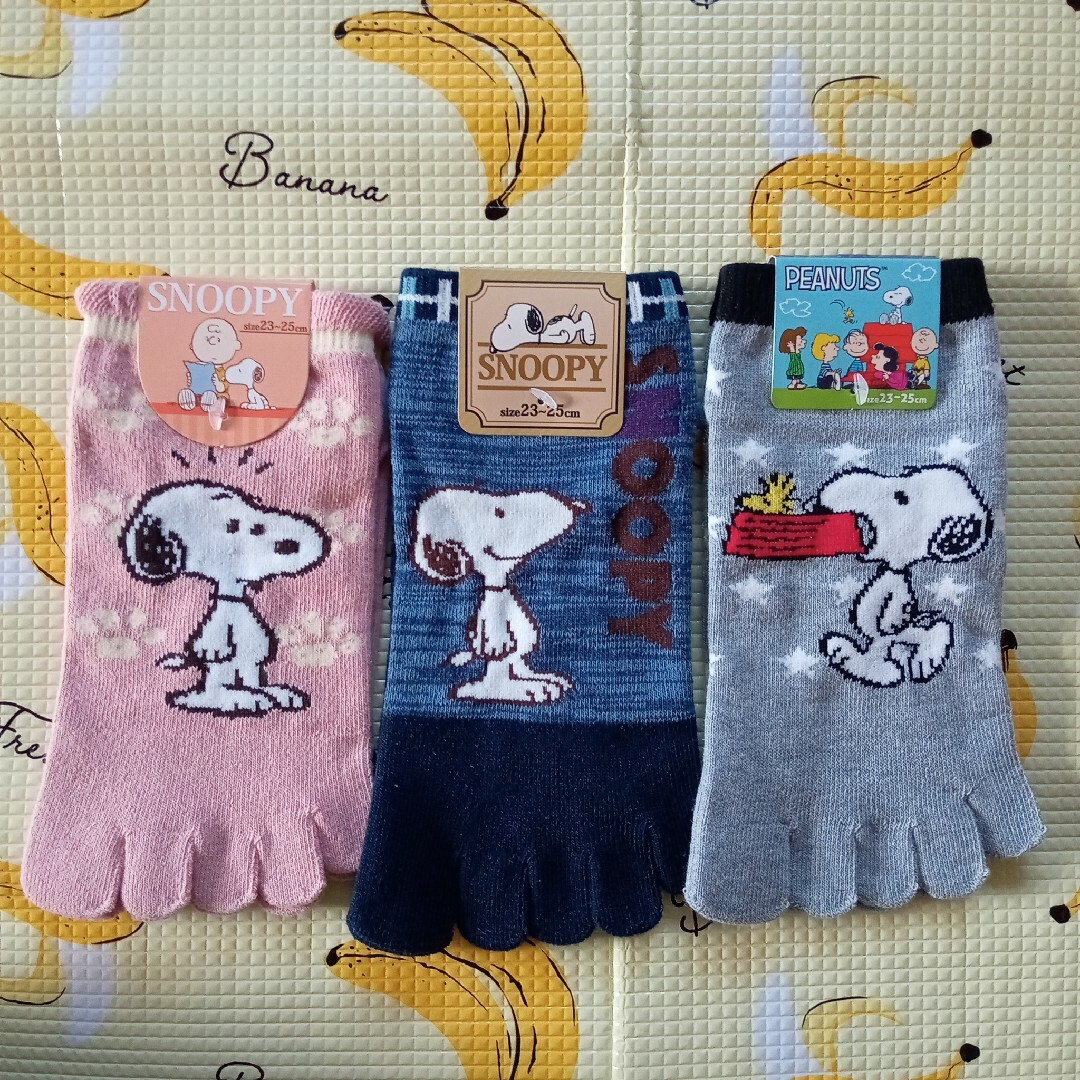 SNOOPY(スヌーピー)のSNOOPYの5本指ソックス、9足セット。【koyuki.1208様】 レディースのレッグウェア(ソックス)の商品写真