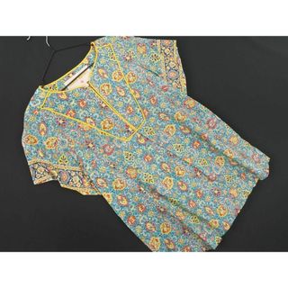 レイビームス LAUREN MOFFATT シルク100% 花柄 ブラウス シャツ sizeS/緑 ■◆ レディース