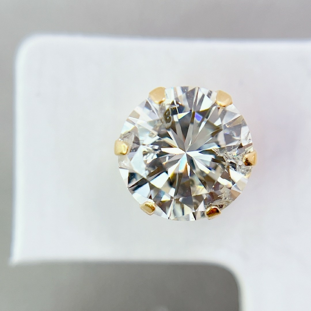 Tキラキラ 1.596ctダイヤモンド k18 製　一粒 スタッド ピアス メンズのアクセサリー(ピアス(両耳用))の商品写真