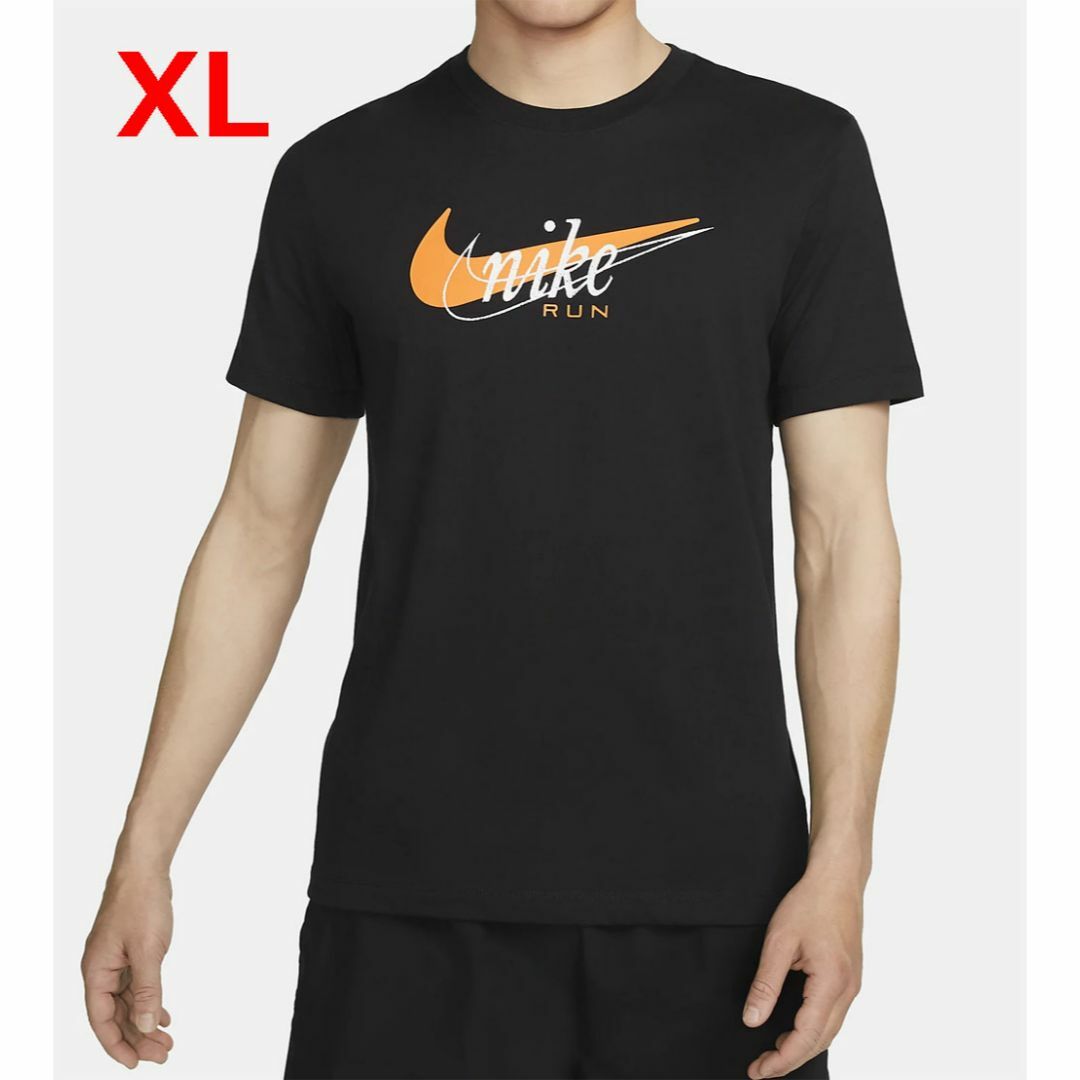 NIKE(ナイキ)のXL NIKE Dri-FITメンズランニングTシャツ FD0125-010黒 メンズのトップス(Tシャツ/カットソー(半袖/袖なし))の商品写真