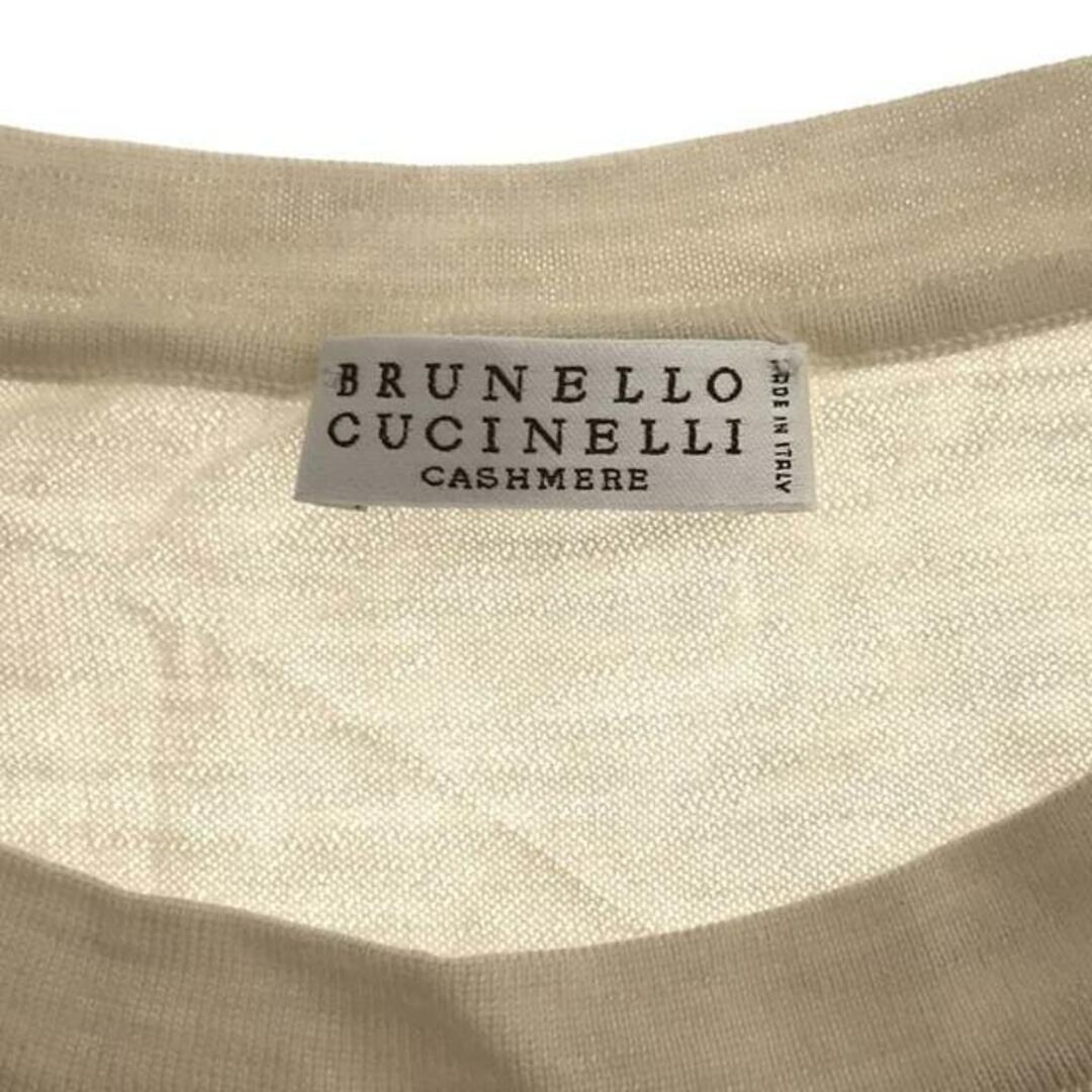 BRUNELLO CUCINELLI(ブルネロクチネリ)のBRUNELLO CUCINELLI / ブルネロクチネリ | カシミヤ シルク クルーネック ニット | XS | エクリュ | レディース レディースのトップス(ニット/セーター)の商品写真