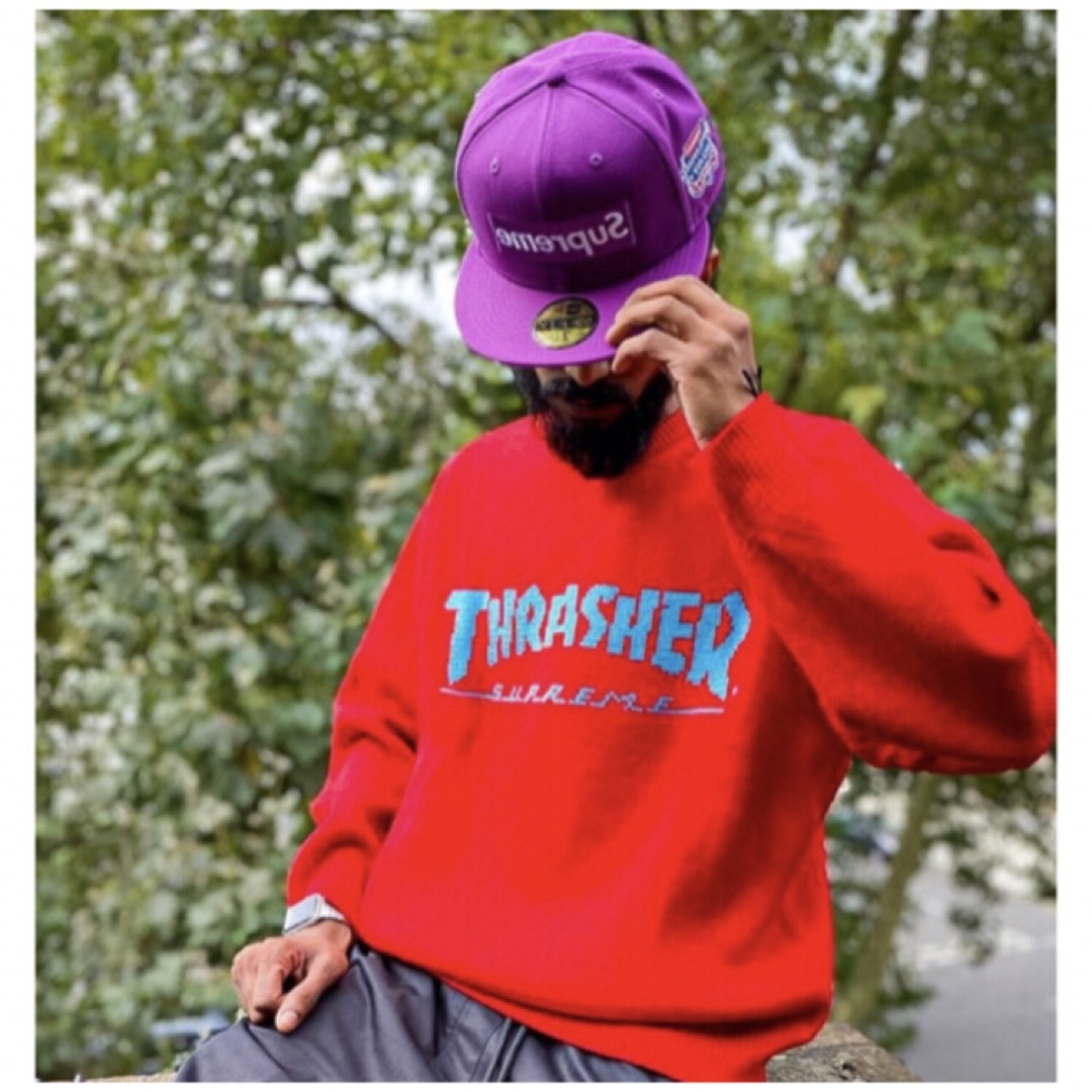 Supreme(シュプリーム)のXL Supreme Thrasher Sweater スラッシャー セーター赤 メンズのトップス(ニット/セーター)の商品写真