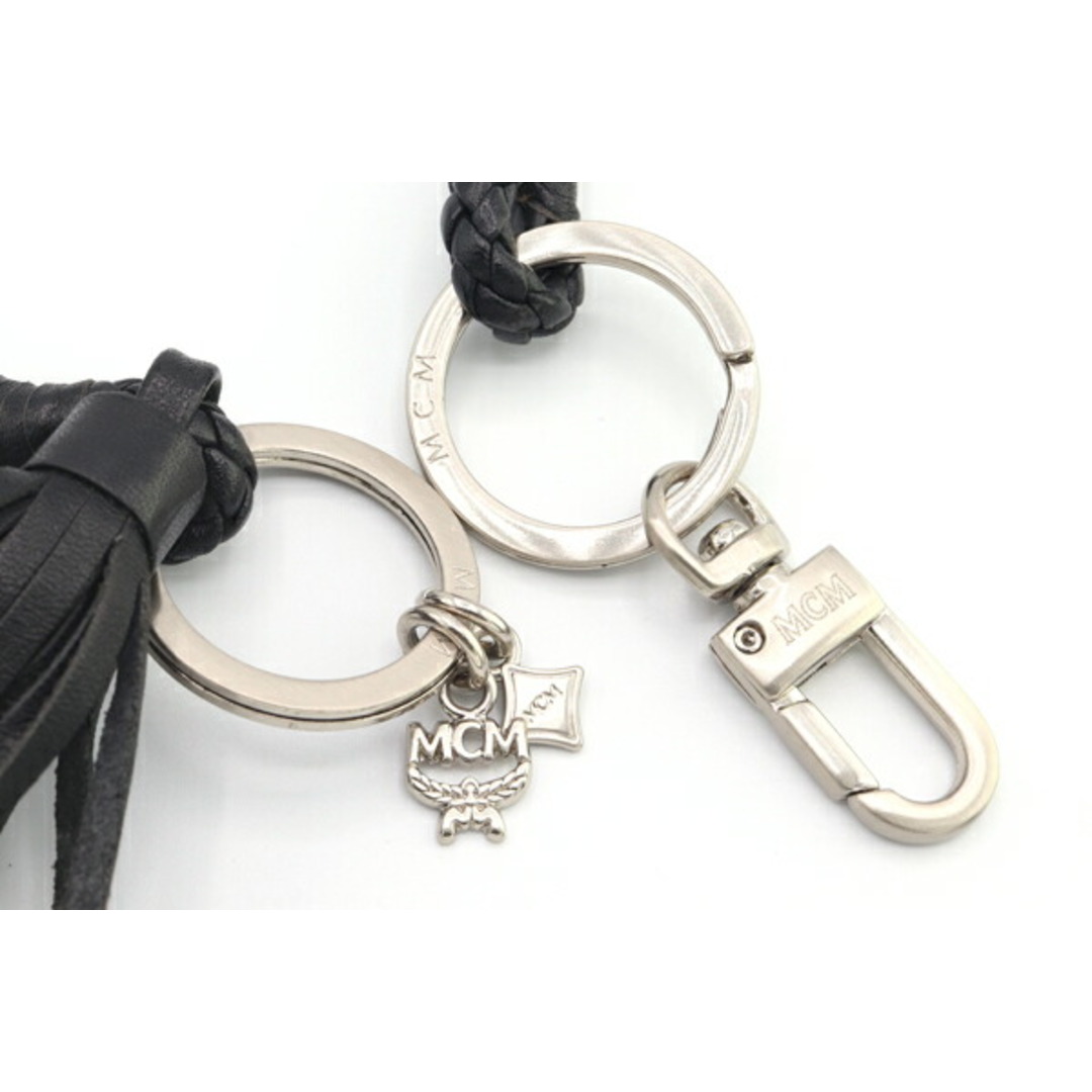 MCM(エムシーエム)の エムシーエム キーリング ブラック シルバー金具 レザー レディースのファッション小物(キーホルダー)の商品写真