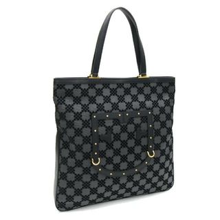 フルラ(Furla)の フルラ トートバッグ ブラック キャンバス レザー 中古(トートバッグ)