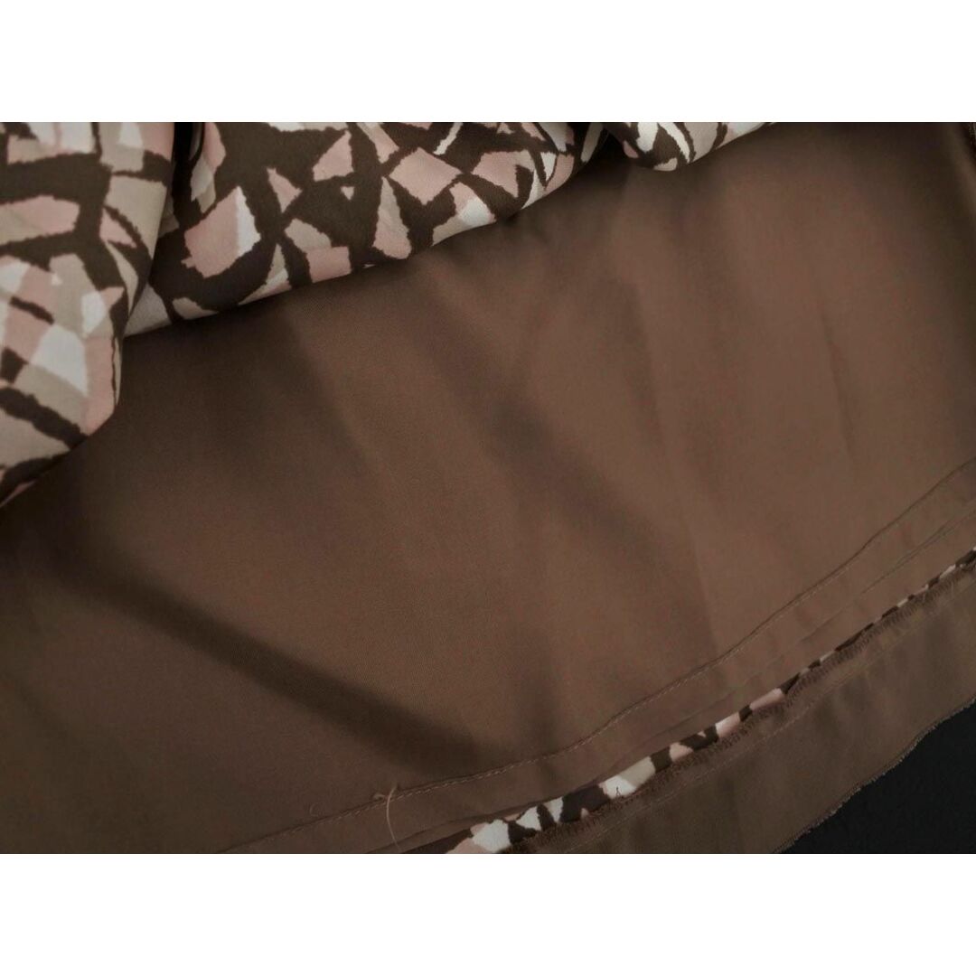 NATURAL BEAUTY(ナチュラルビューティー)のナチュラルビューティー 総柄 フレア スカート size38/茶 ■◇ レディース レディースのスカート(ひざ丈スカート)の商品写真