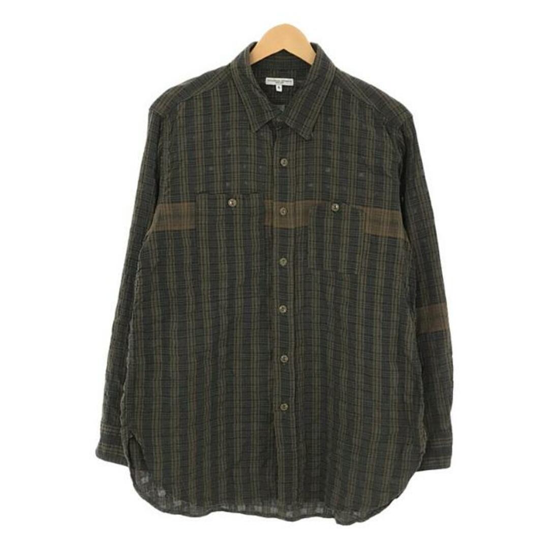 Engineered Garments(エンジニアードガーメンツ)の【美品】  Engineered Garments / エンジニアドガーメンツ | Work Shirt - Small Seersucker Plaid / チェック ワークシャツ | S | カーキ系 | メンズ メンズのトップス(Tシャツ/カットソー(七分/長袖))の商品写真