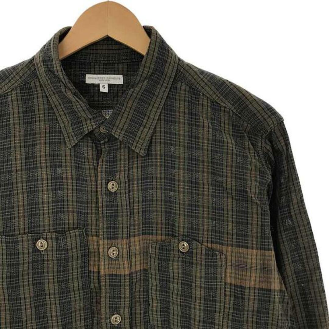 Engineered Garments(エンジニアードガーメンツ)の【美品】  Engineered Garments / エンジニアドガーメンツ | Work Shirt - Small Seersucker Plaid / チェック ワークシャツ | S | カーキ系 | メンズ メンズのトップス(Tシャツ/カットソー(七分/長袖))の商品写真