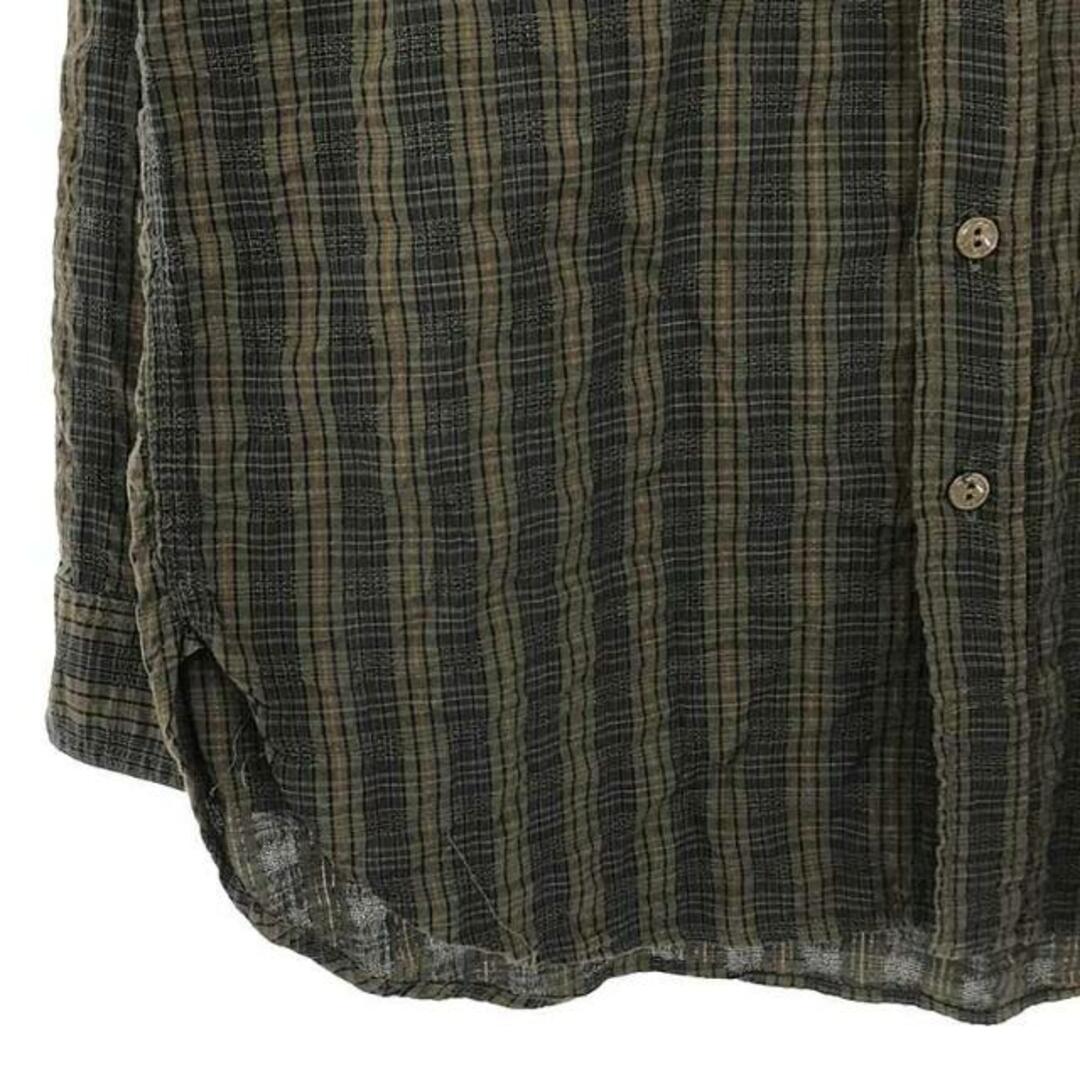 Engineered Garments(エンジニアードガーメンツ)の【美品】  Engineered Garments / エンジニアドガーメンツ | Work Shirt - Small Seersucker Plaid / チェック ワークシャツ | S | カーキ系 | メンズ メンズのトップス(Tシャツ/カットソー(七分/長袖))の商品写真