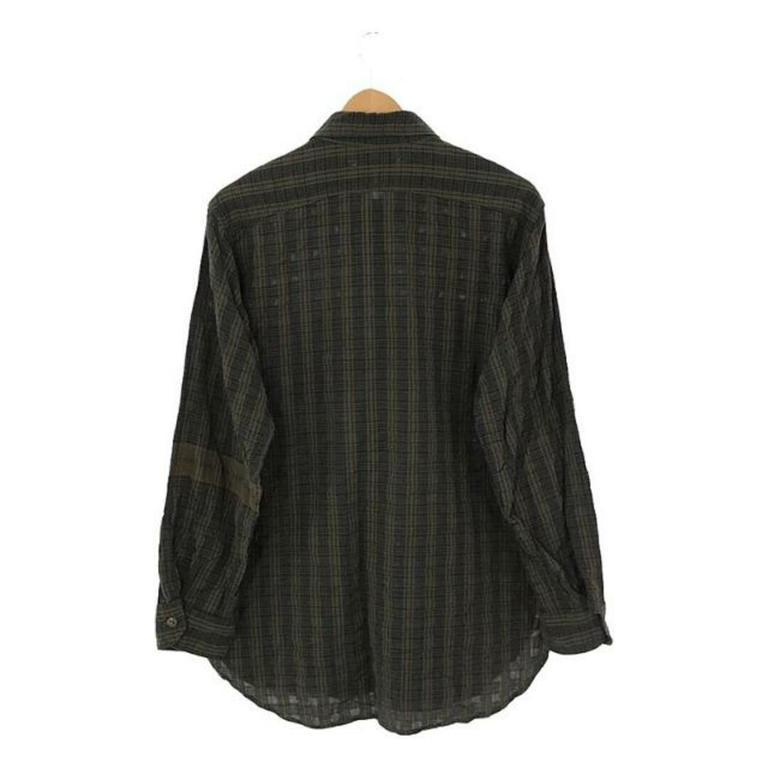 Engineered Garments(エンジニアードガーメンツ)の【美品】  Engineered Garments / エンジニアドガーメンツ | Work Shirt - Small Seersucker Plaid / チェック ワークシャツ | S | カーキ系 | メンズ メンズのトップス(Tシャツ/カットソー(七分/長袖))の商品写真