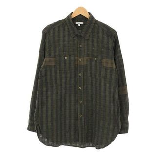 エンジニアードガーメンツ(Engineered Garments)の【美品】  Engineered Garments / エンジニアドガーメンツ | Work Shirt - Small Seersucker Plaid / チェック ワークシャツ | S | カーキ系 | メンズ(Tシャツ/カットソー(七分/長袖))