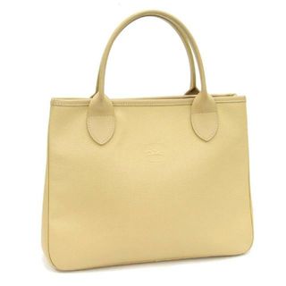 ロンシャン(LONGCHAMP)の ロンシャン ハンドバッグ イエローベージュ レザー 中古(ハンドバッグ)