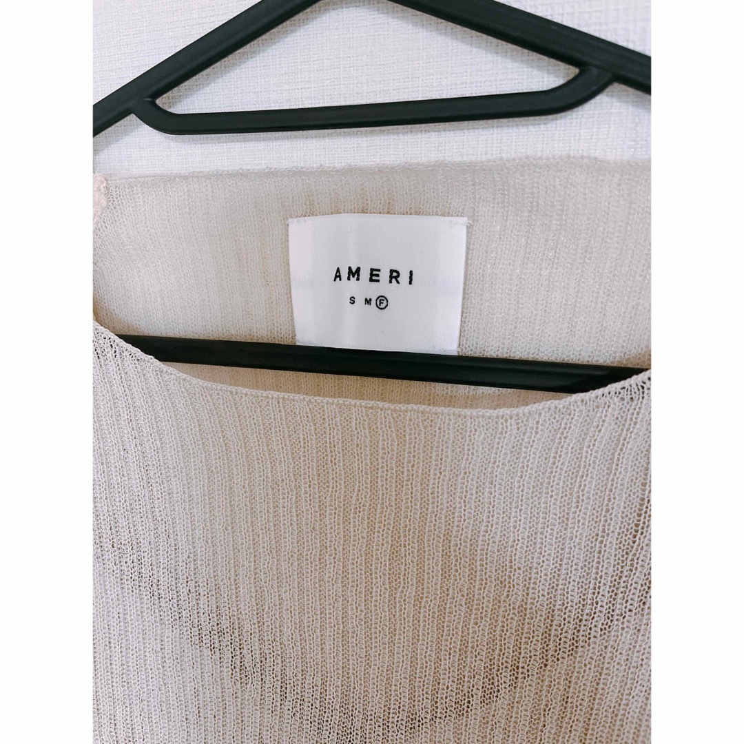 Ameri VINTAGE(アメリヴィンテージ)のアメリヴィンテージ　VOLUME SLEEVE SHEER KNIT TOP レディースのトップス(カットソー(長袖/七分))の商品写真