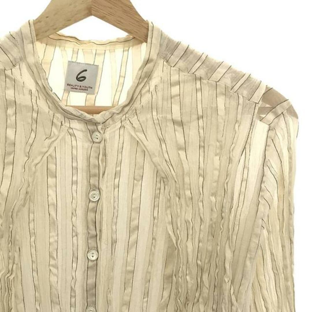 6 (ROKU)(ロク)の6(ROKU) / ロク | SUKE STRIPE SHIRT シャツ | アイボリー/ブラック | レディース レディースのトップス(シャツ/ブラウス(長袖/七分))の商品写真