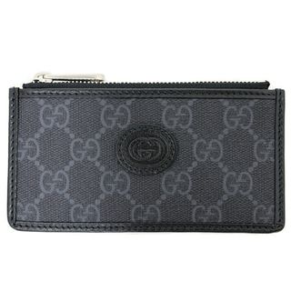 グッチ(Gucci)のグッチ GUCCI インターロッキングG カードケース コインケース ブラック GGスプリーム キャンバス レザー ?697717 未使用品(折り財布)