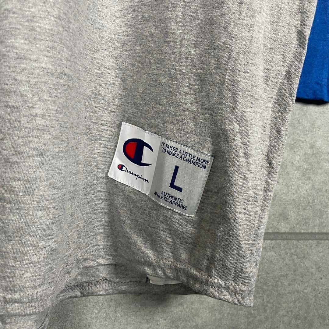 Champion(チャンピオン)の[古着]チャンピオン　七分袖　Tシャツ　ロンT　刺繍　ラグラン　グレー　青 その他のその他(その他)の商品写真