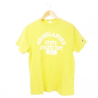 チャンピオン(Champion)のチャンピオン Tシャツ クルーネック 半袖 コットン フロッキー ロゴ M 黄(Tシャツ/カットソー(半袖/袖なし))