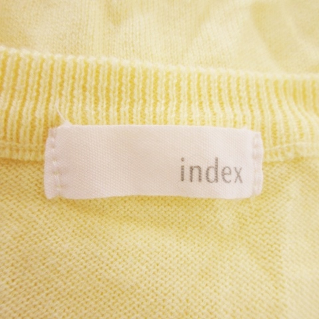 INDEX(インデックス)のインデックス ニット セーター 長袖 ビジュー 切替 リブ 華やか M 黄 レディースのトップス(ニット/セーター)の商品写真