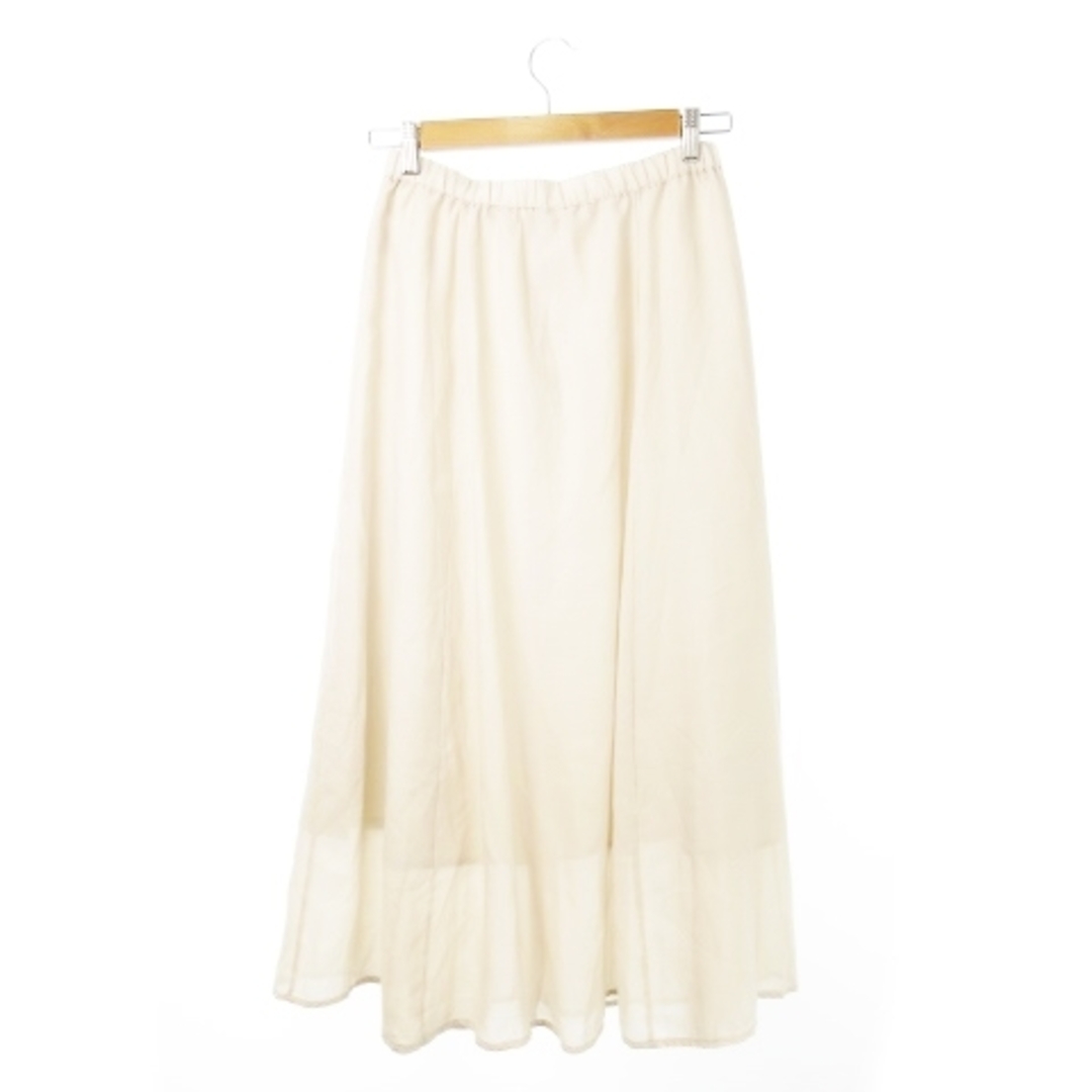 ViS(ヴィス)のビス スカート フレア ロング フロントボタン シアー エアリー F ベージュ レディースのスカート(ロングスカート)の商品写真