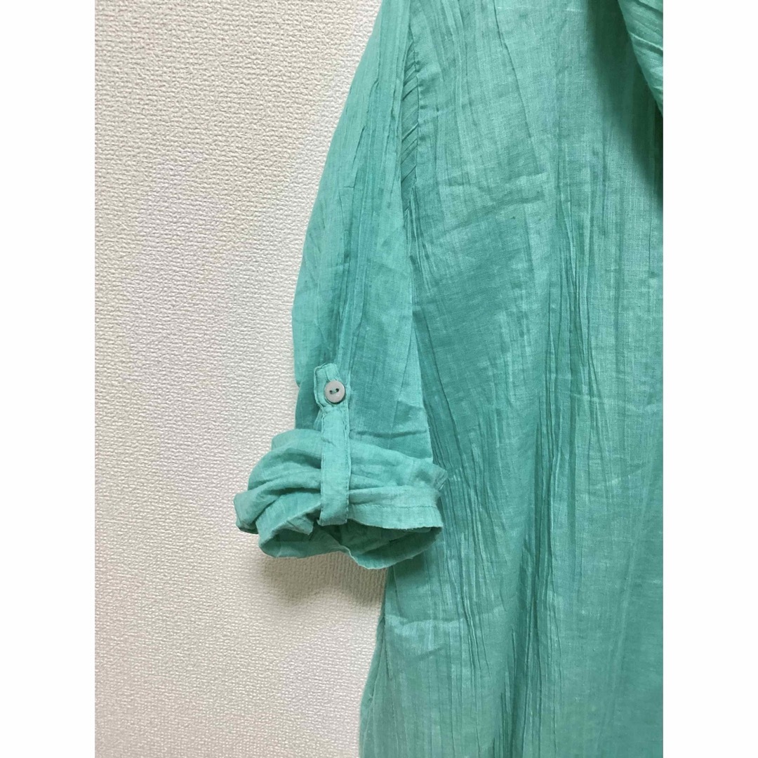 レディーストップス 上着 羽織 カーディガン 青緑 レディースのトップス(カーディガン)の商品写真