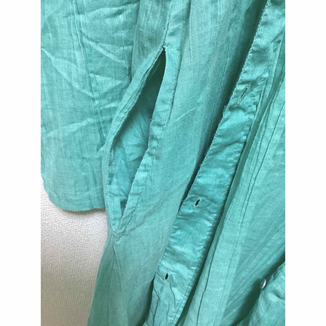 レディーストップス 上着 羽織 カーディガン 青緑 レディースのトップス(カーディガン)の商品写真