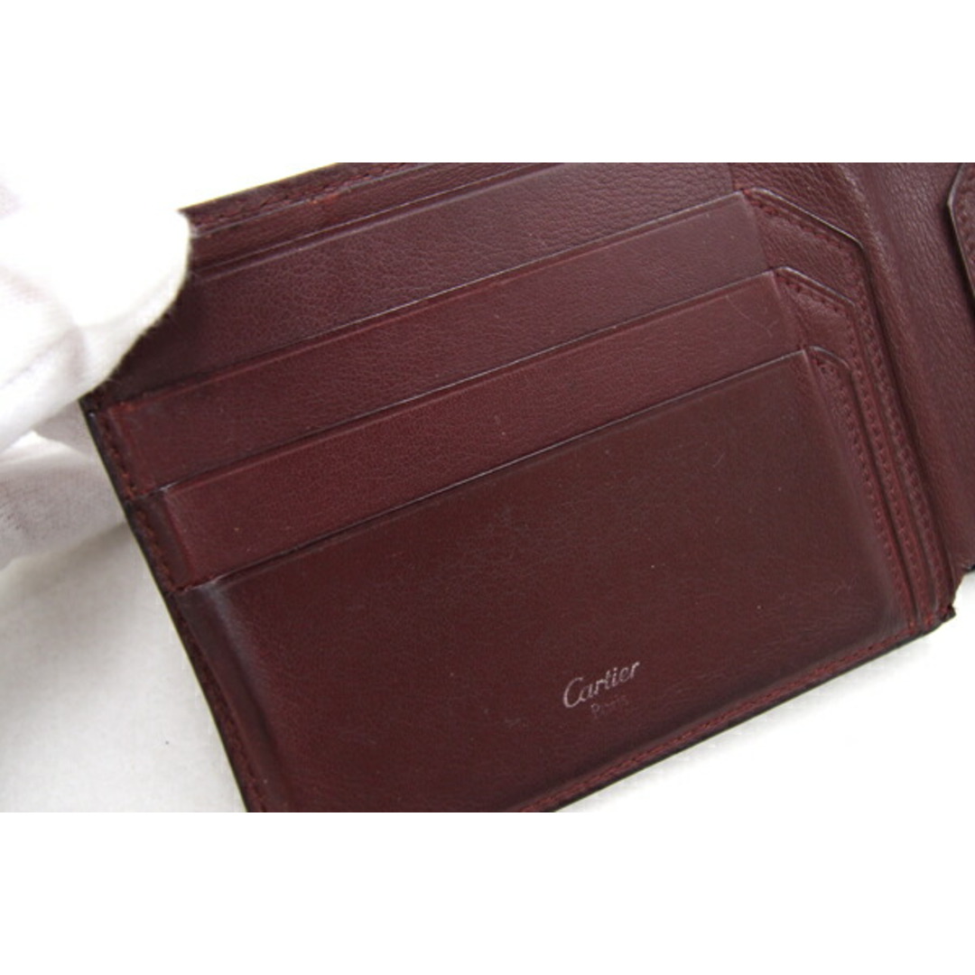Cartier(カルティエ)の カルティエ 二つ折り札入れ カボション ブラック 中古 レディースのファッション小物(財布)の商品写真