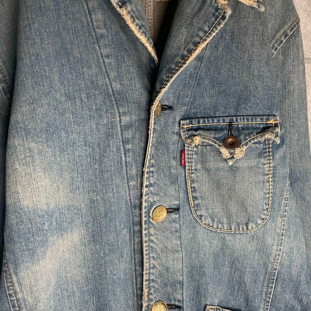 Levi's(リーバイス)の[古着]リーバイス　Gジャン　カバーオール　刻印　エイジング　ヒゲ　ハチノス　青 メンズのジャケット/アウター(Gジャン/デニムジャケット)の商品写真