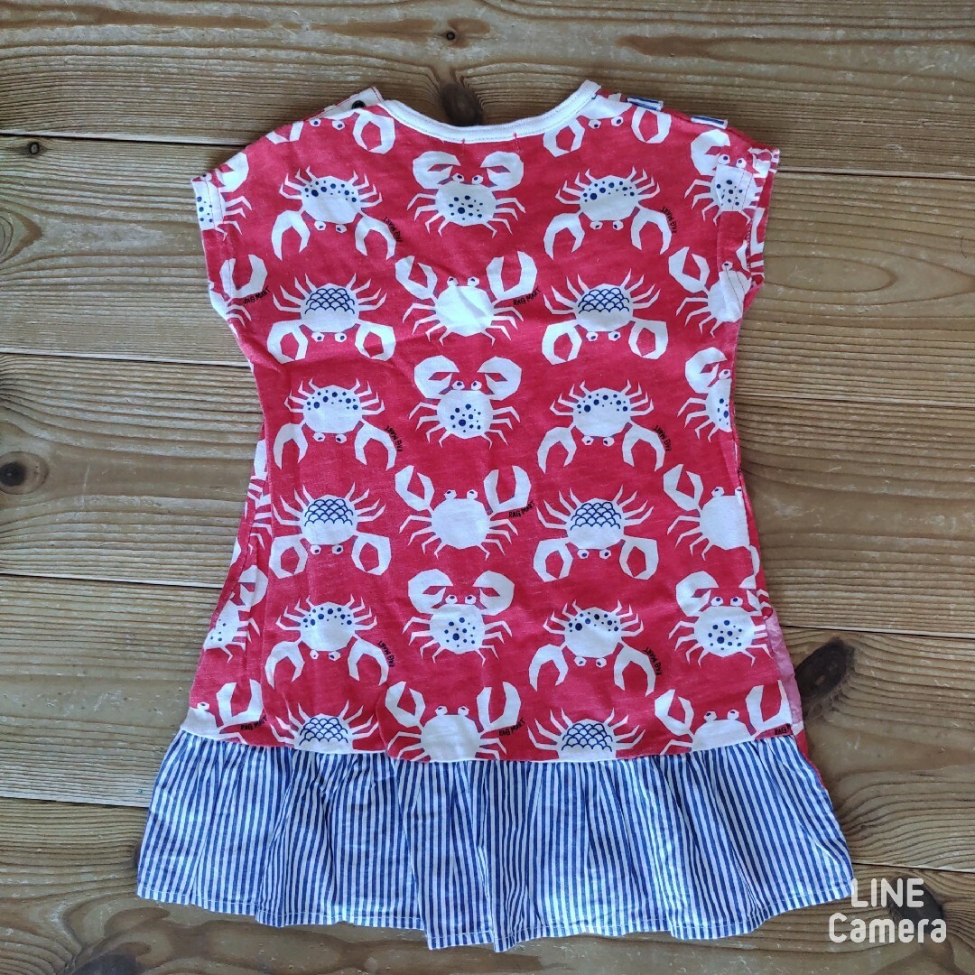 RAG MART(ラグマート)のラグマート　カニさんワンピース キッズ/ベビー/マタニティのキッズ服女の子用(90cm~)(ワンピース)の商品写真