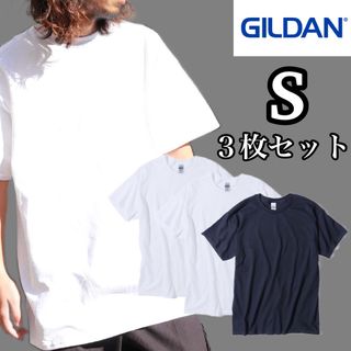 ギルタン(GILDAN)の新品 ギルダン 6oz ウルトラコットン 無地 半袖Tシャツ 白黒3枚 S(Tシャツ/カットソー(半袖/袖なし))