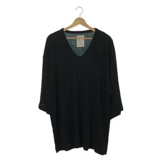 シャリーフ(SHAREEF)のSHAREEF / シャリーフ | E/R PLAIN STITCH LONG-T バック切替 オーバーサイズ Vネック Tシャツ | 2 | ブラック | メンズ(Tシャツ/カットソー(七分/長袖))