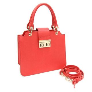 フルラ(Furla)の フルラ 2WAYハンドバッグ レッド ゴールド金具 中古(ハンドバッグ)