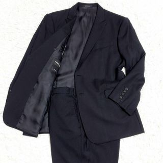 エンポリオアルマーニ(Emporio Armani)の美品 2XL エンポリオアルマーニ Mライン スーパー130 ウール スーツ 黒(セットアップ)