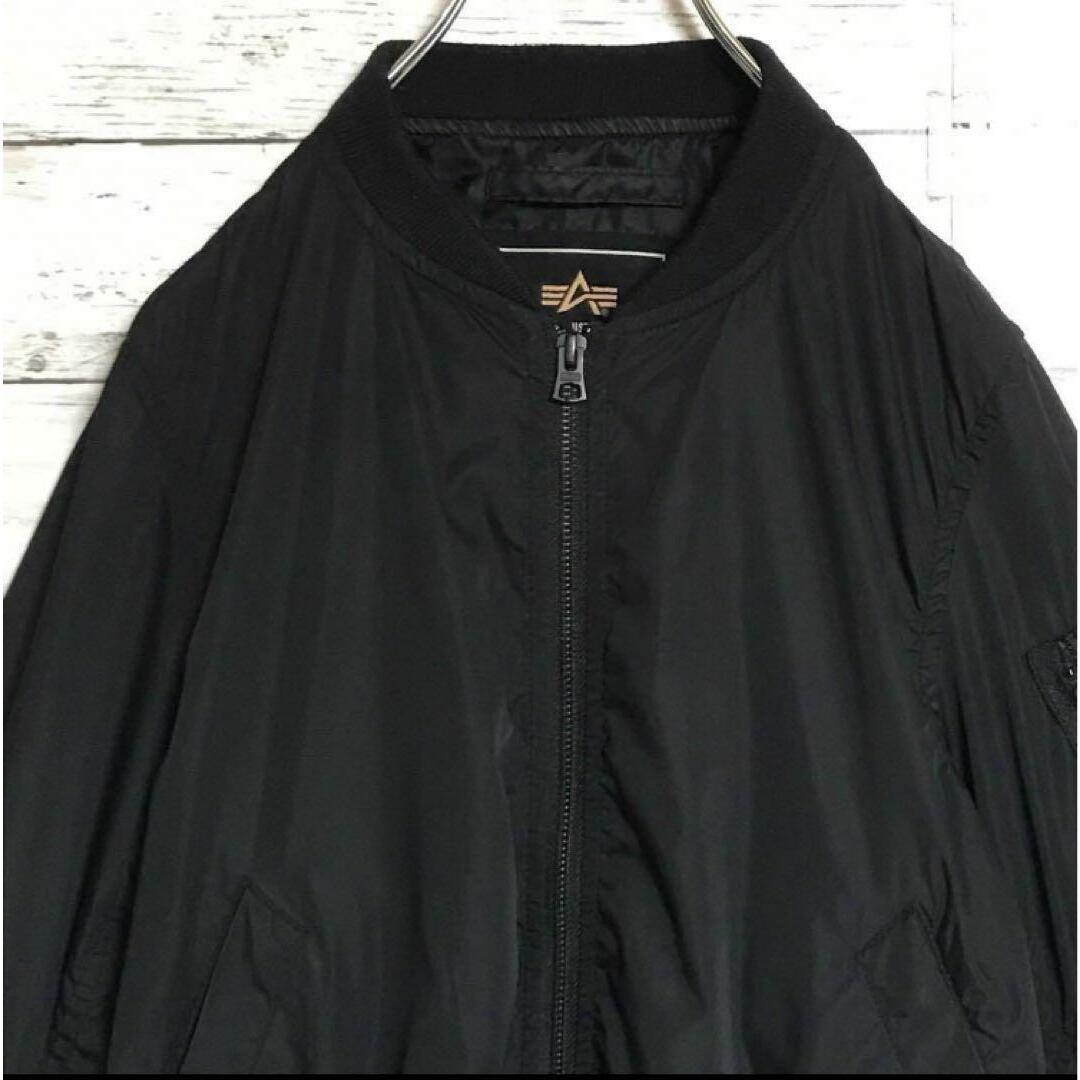 【人気定番デザイン】アルファインダストリーズ　ナイロンジャケット　黒　H595R メンズのジャケット/アウター(ナイロンジャケット)の商品写真